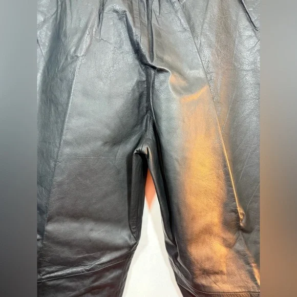 Vintage Don’t Stop Women’s Size Large Black Leather Pants - Picture 5 of 9